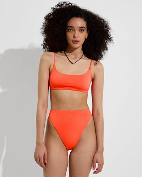 Super Hi Hi Bottom - Aperol lightweight women's swimwear, chic swim outfits for beach