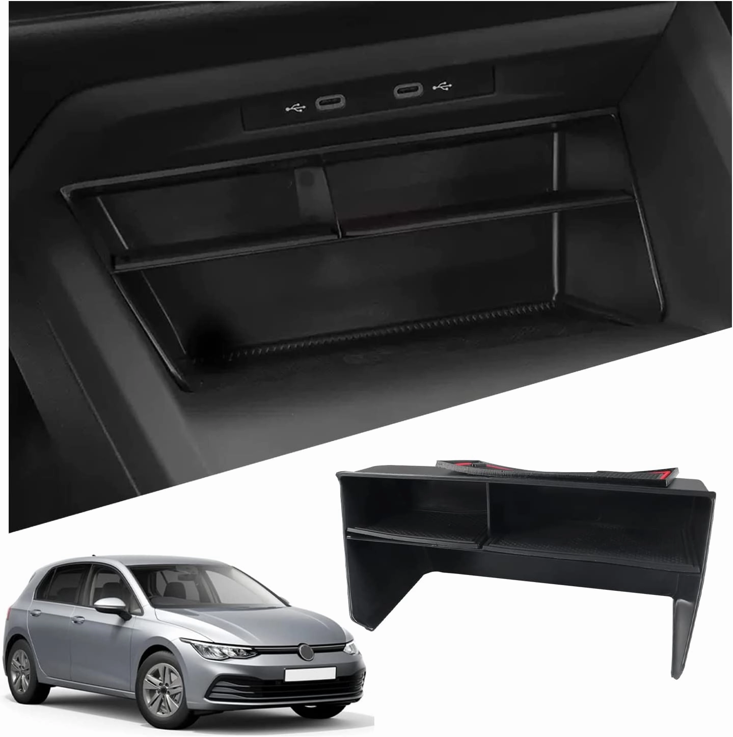 For Vw Golf 8 Gti Mk8 Center Armrest Storage Tray 2020  Clearance Event Alert