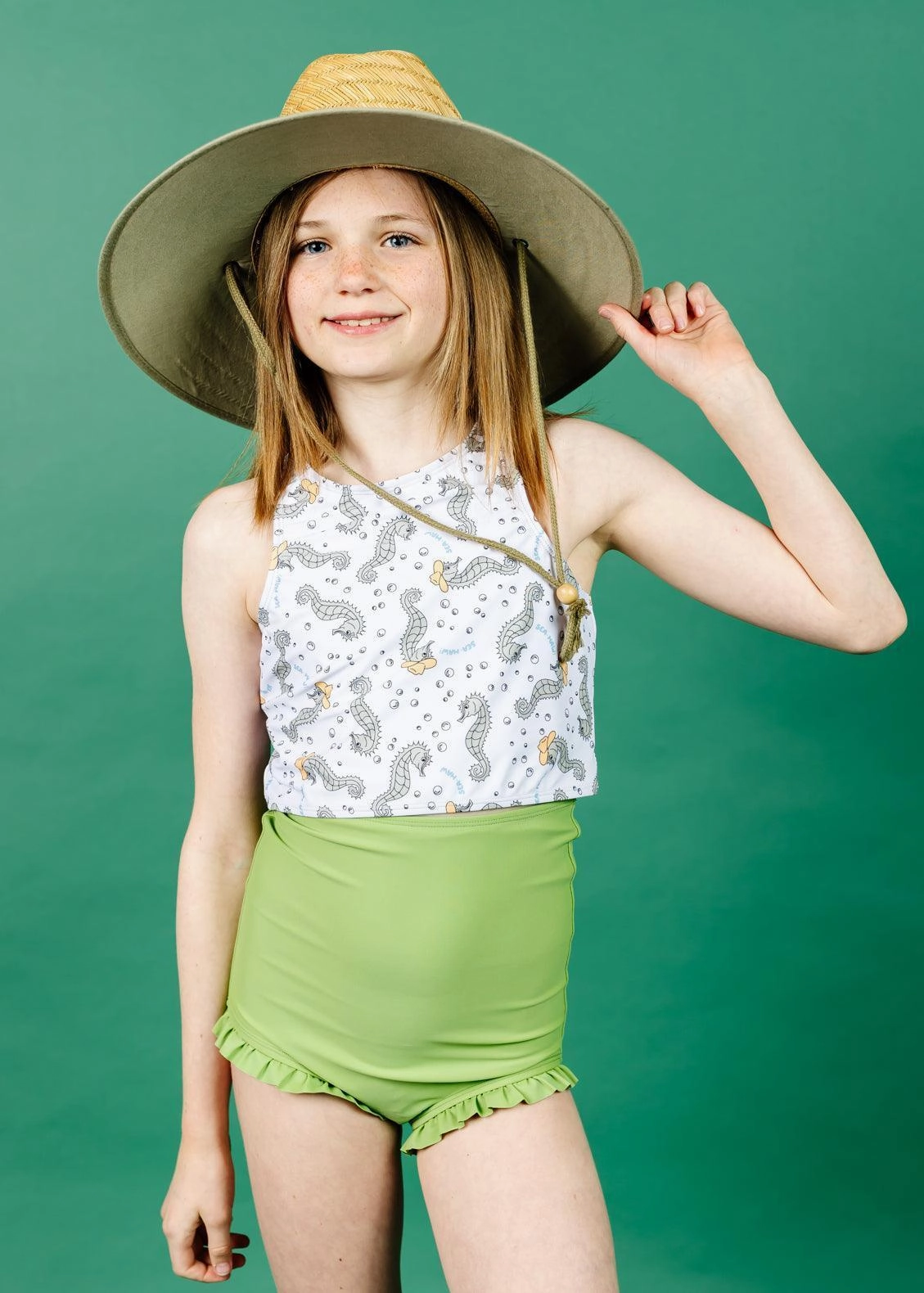 Sweet Pea Green | Youth All Ruffled Up Bottoms