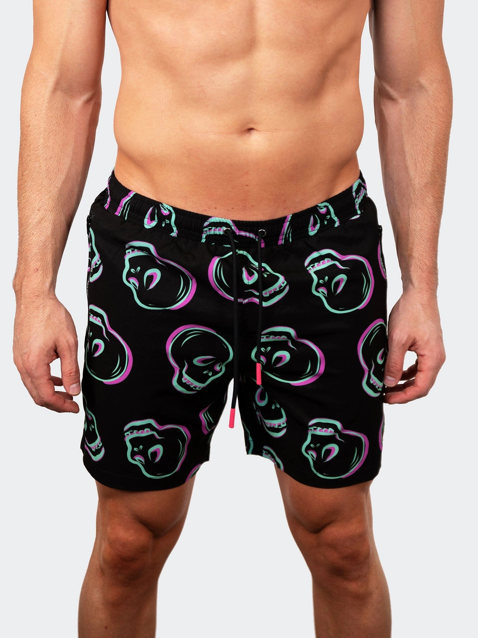 Swim Lion SkullFloat Black mens beach swimwear, quick dry mens swimsuits