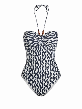 Talia One Piece In Elysia Waves fashionable beach swimwear, modern womens bikinis