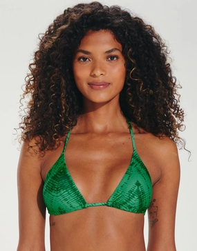 Tamale Jaque T-Back Tri Bikini Top - Green full coverage swim tops, cute bikini tops