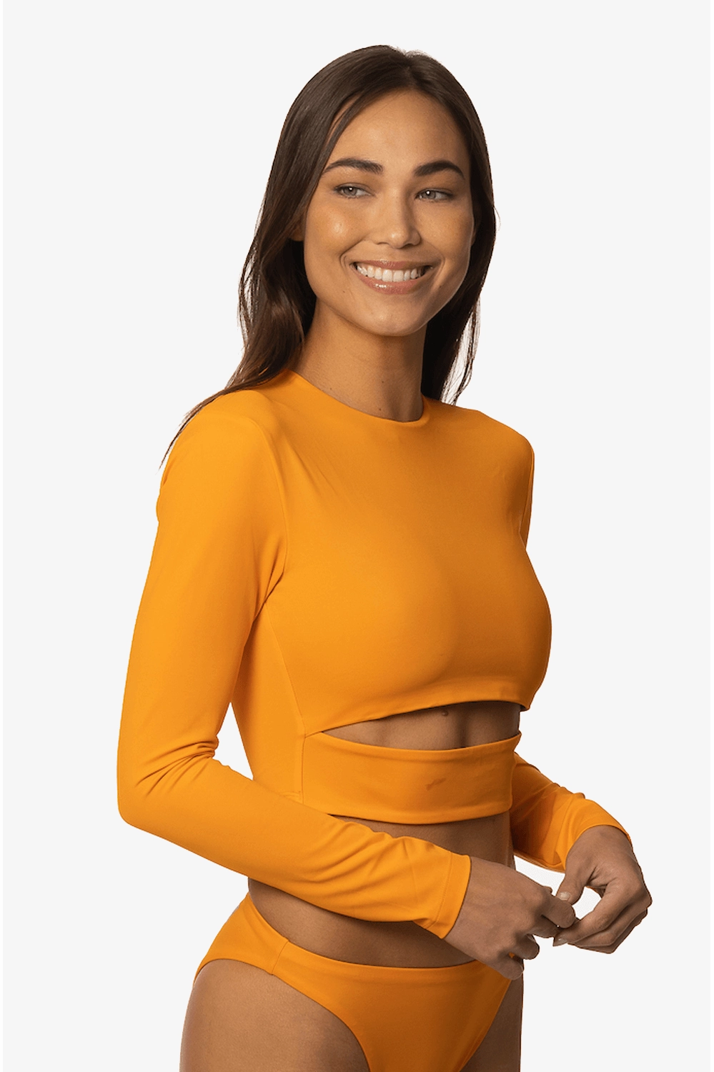 Taranaki Long Sleeved Crop Cut-Out Rashie - Harmony