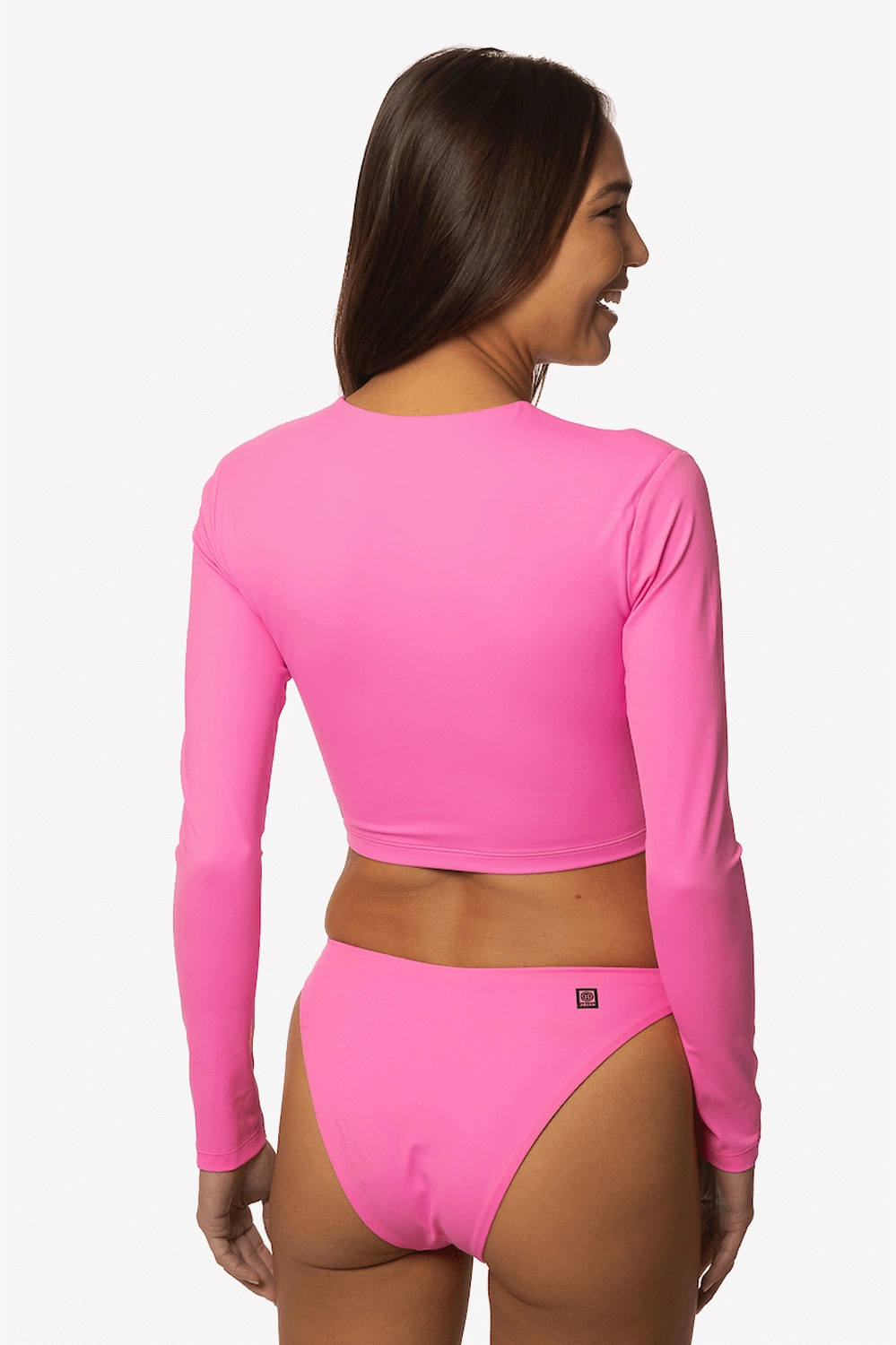 Taranaki Long Sleeved Crop Cut-Out Rashie - Passion