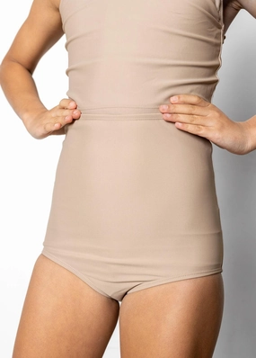 Taupe | Youth High-Waisted Bottoms toddler girl swimwear, summer swimwear for girls