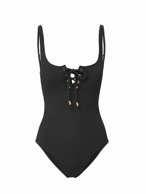 Taylor One Piece Black Texture high waist swimwear women, swimsuit for women beachwear