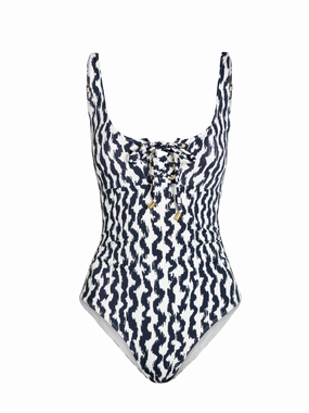 Taylor One Piece In Elysia Waves high waist swimwear women, swimsuit for women beachwear