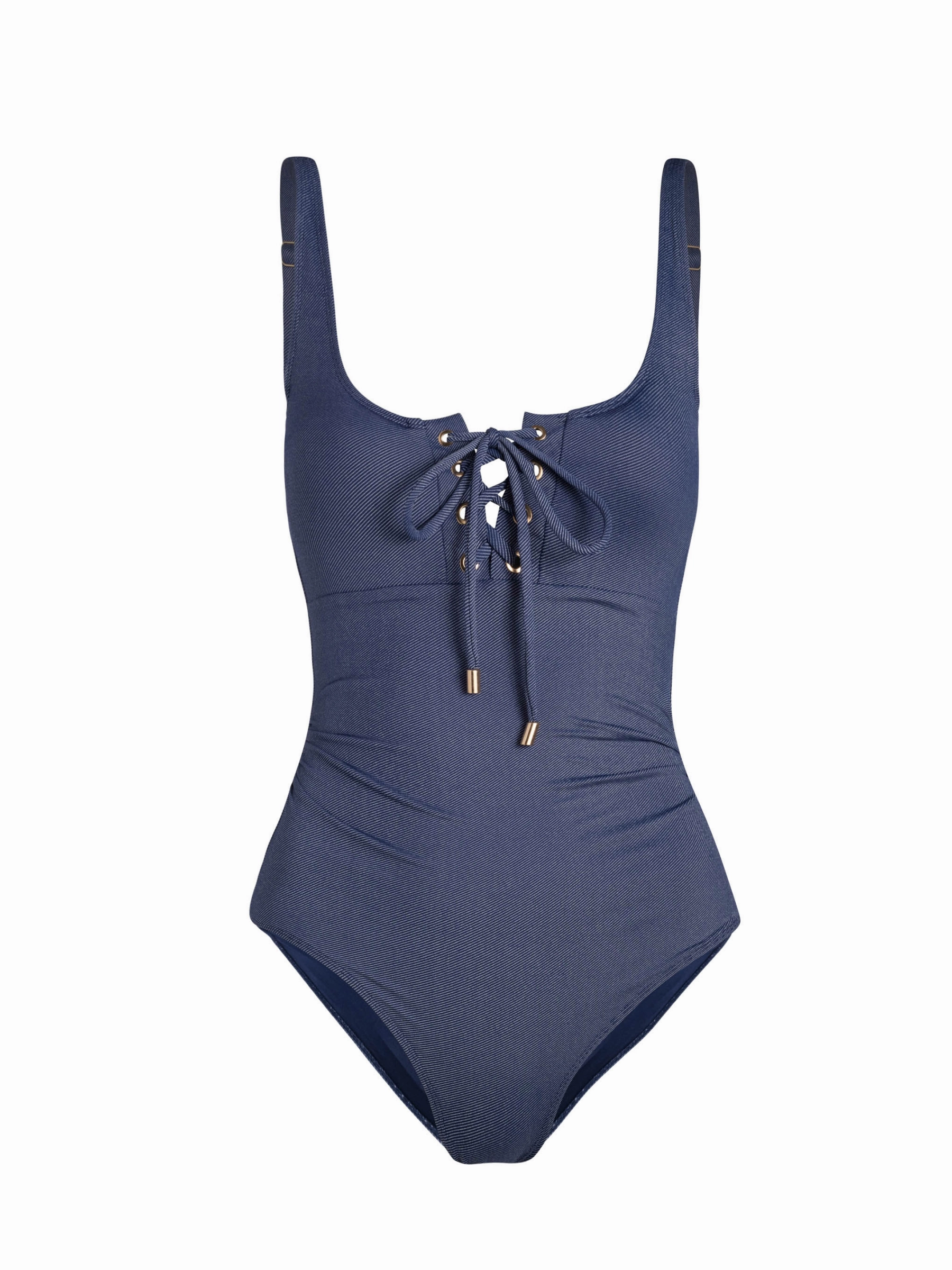 Taylor One Piece In Indigo Twill high waist swimwear women, swimsuit for women beachwear