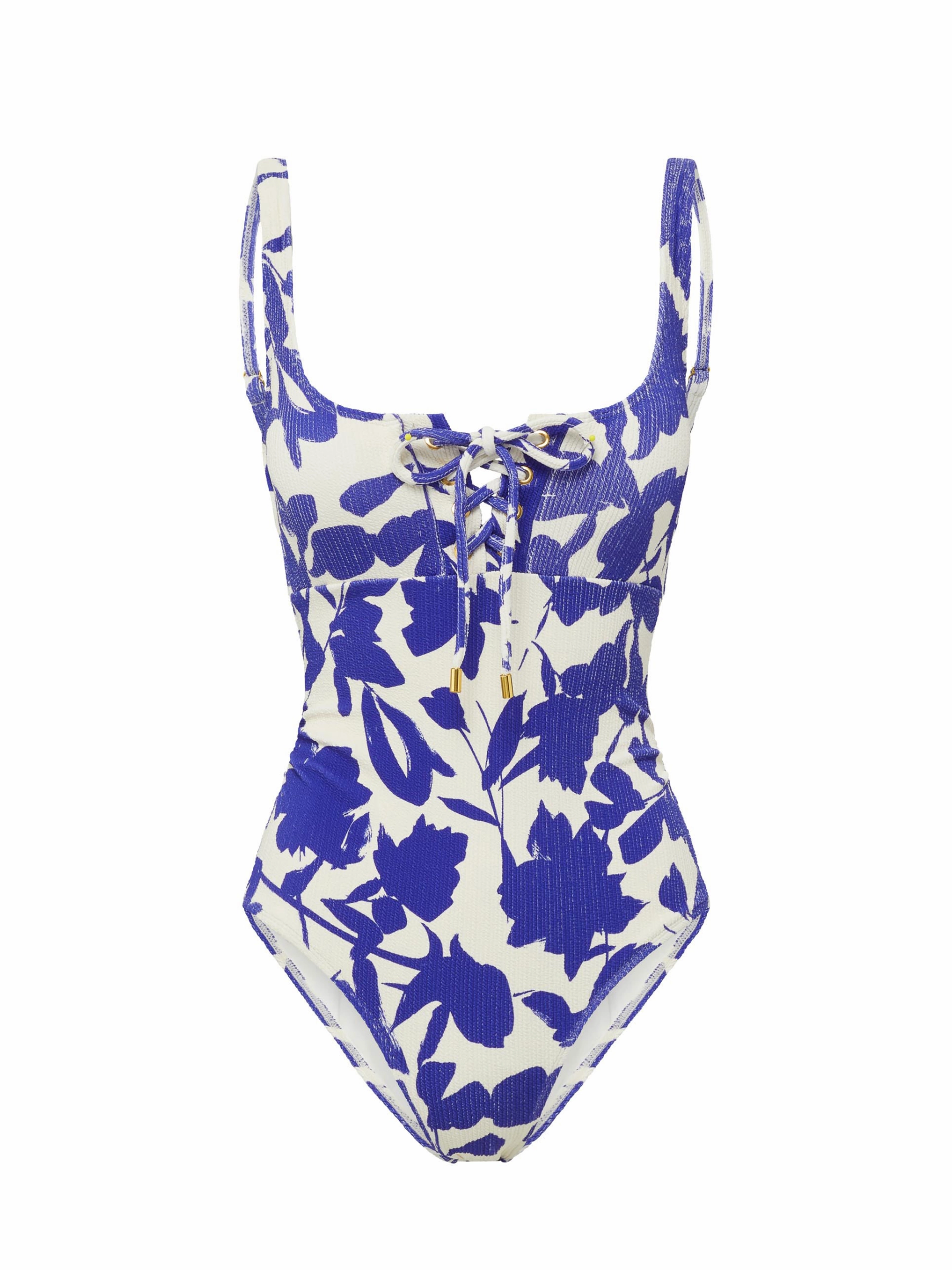 Taylor One Piece Moraea Garden Texture high waist swimwear women, swimsuit for women beachwear