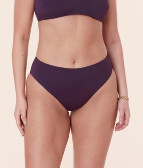 The 90s High Waist Bikini Bottom - Eco Nylon - Acai luxury womens swimwear, swimwear for beach vacation