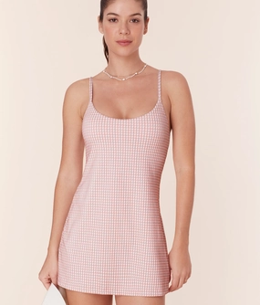 The Amalfi Swim Dress - Houndstooth - Koi - Classic classic swimwear for women, everyday swimwear ladies