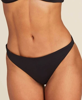 The Archive 90s Cheeky Bikini Bottom - Flat - Black classic swimwear for women, everyday swimwear ladies
