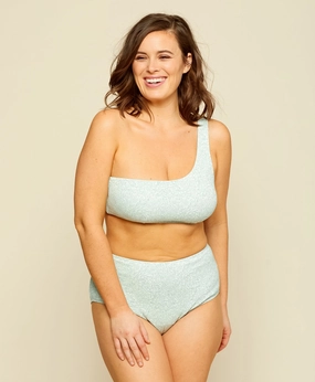 The Archive Wynwood Bikini Top - Bloom - Seafoam luxury womens swimwear, swimwear for beach vacation