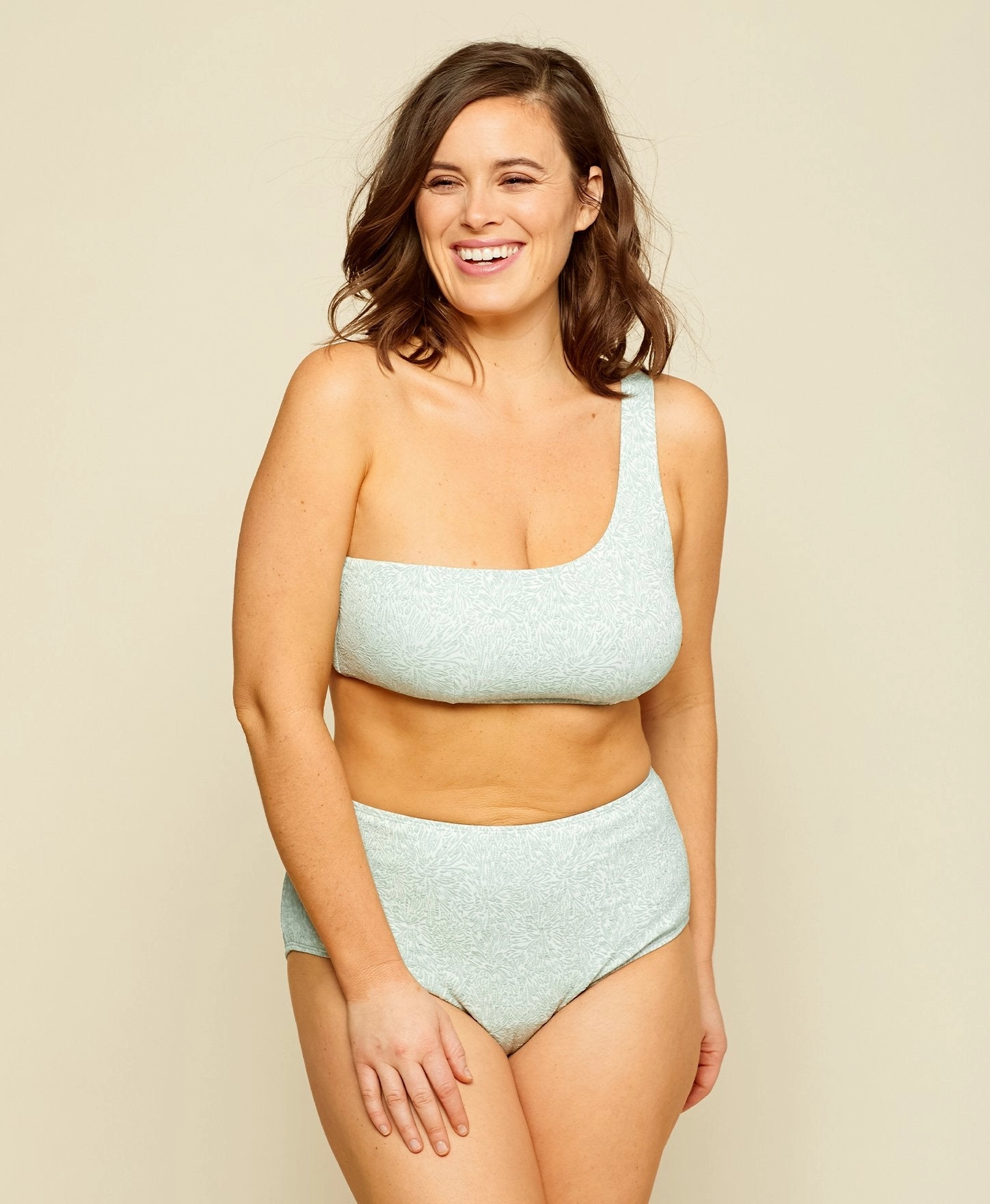The Archive Wynwood Bikini Top - Bloom - Seafoam luxury womens swimwear, swimwear for beach vacation