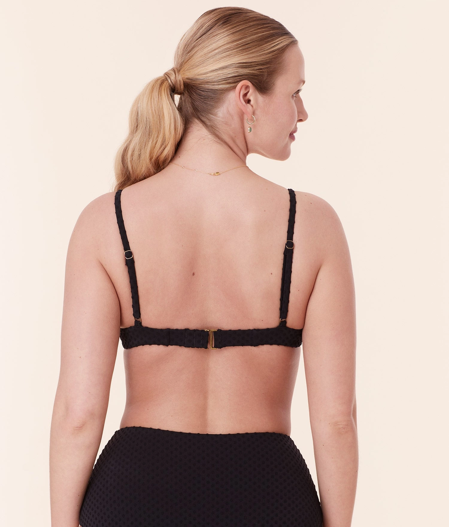The Bermuda Bikini Top - Terry Dot - Black