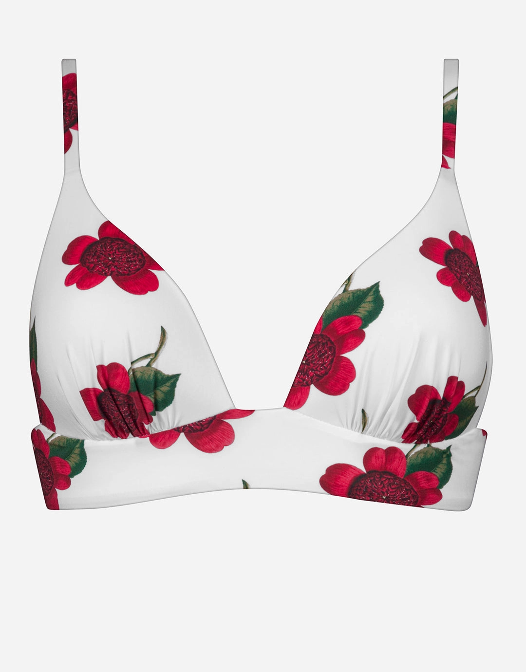 The Bloom Bralette Bikini Top - White Red