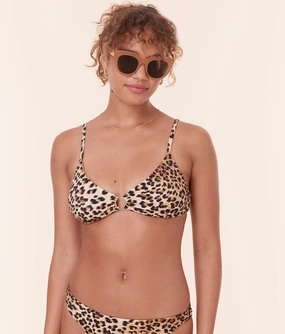 The Bonita Bikini Top - Eco Nylon - Leopard luxury womens swimwear, swimwear for beach vacation