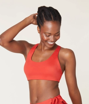 The Caledonia Bikini Top - Eco Nylon - Chili Pepper (Archive) luxury womens swimwear, swimwear for beach vacation