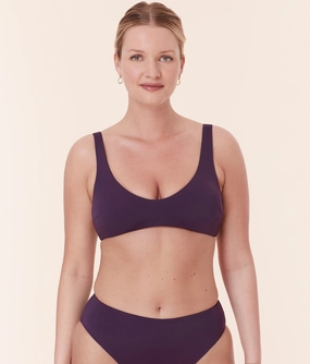 The Delray Bikini Top - Eco Nylon - Acai luxury womens swimwear, swimwear for beach vacation