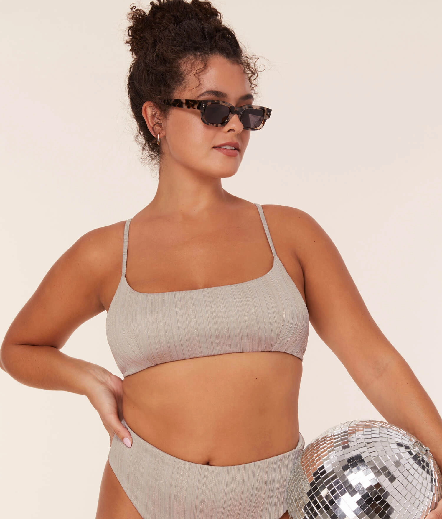 The Fiji Bikini Top - Sparkle - Disco classic swimwear for women, everyday swimwear ladies