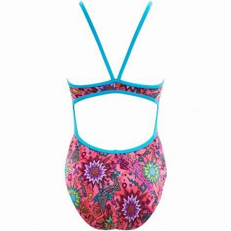The Finals Dynamite Foil Funnies Girls Flutter Back Swimsuit