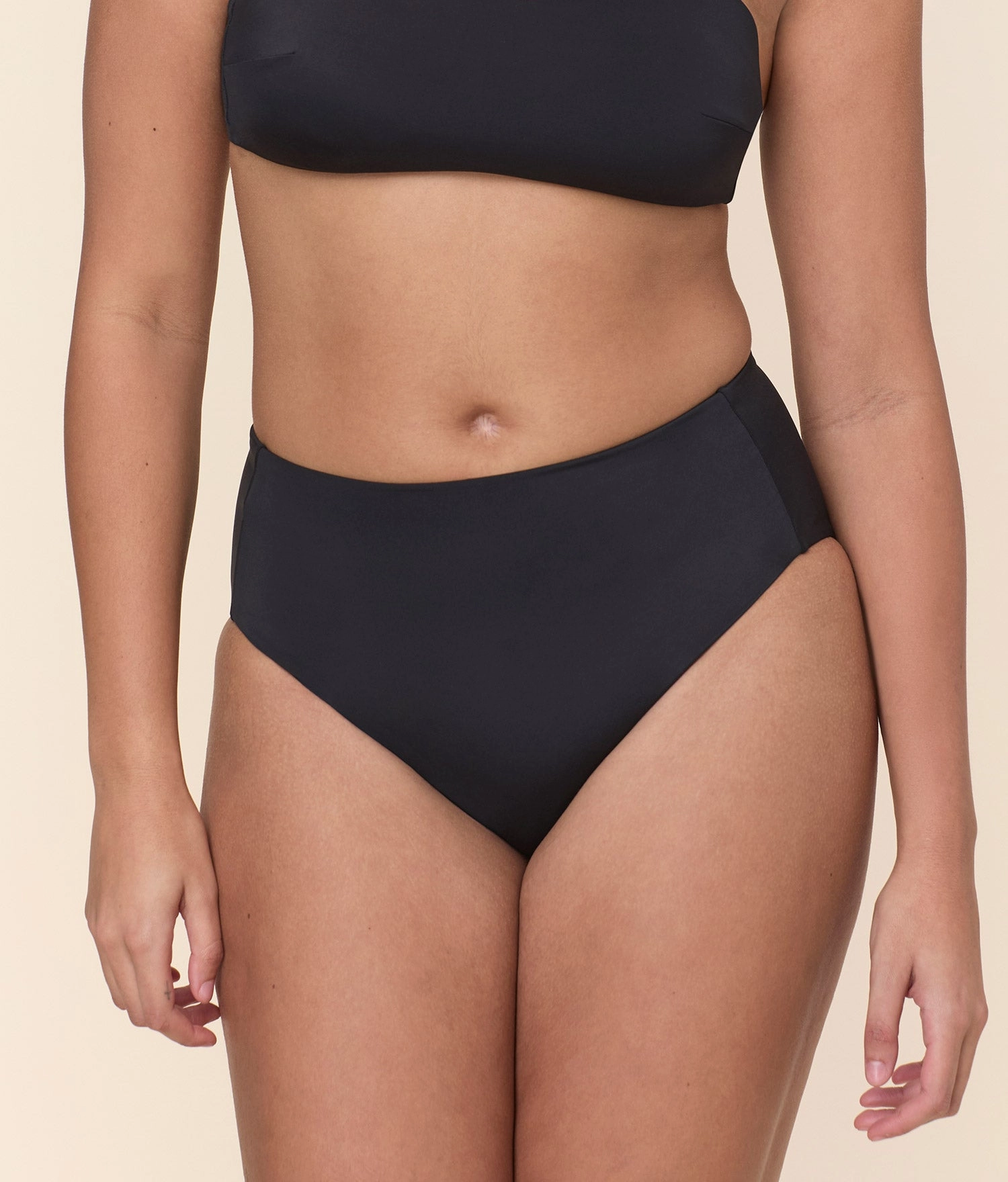 The High Rise Bikini Bottom - Eco Nylon - Black