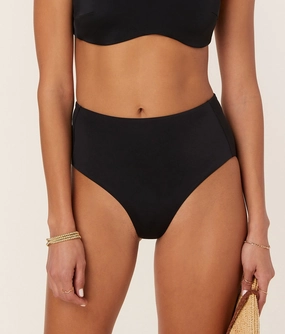 The High Rise Bikini Bottom - Eco Nylon - Black classic swimwear for women, everyday swimwear ladies