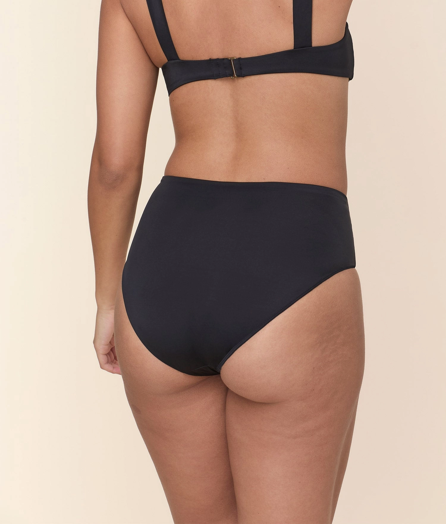 The High Rise Bikini Bottom - Eco Nylon - Black