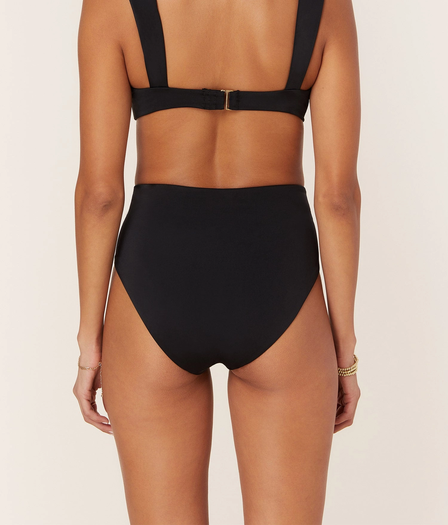 The High Rise Bikini Bottom - Eco Nylon - Black