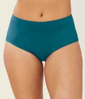 The High Waist Bikini Bottom - Glossy Eco Nylon - Azure (Archive) luxury womens swimwear, swimwear for beach vacation