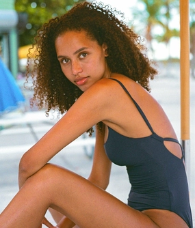 The Jetties One Piece - Eco Nylon - Navy - Classic luxury womens swimwear, swimwear for beach vacation