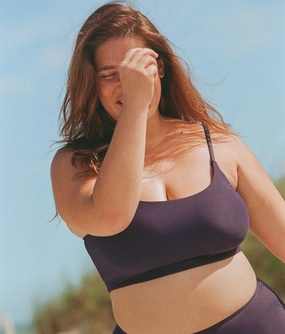 The Maui Bikini Top - Flat - Navy classic swimwear for women, everyday swimwear ladies