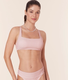 The Rye Bikini Top - Houndstooth - Koi classic swimwear for women, everyday swimwear ladies
