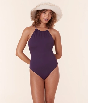 The Saidia One Piece - Eco Nylon - Acai - Classic luxury womens swimwear, swimwear for beach vacation