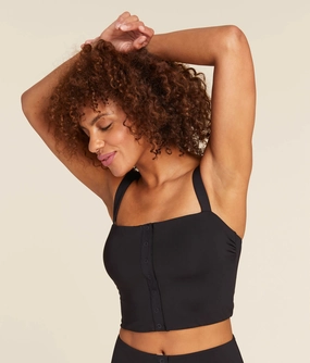 The Snap Bikini Top - Flat - Black classic swimwear for women, everyday swimwear ladies