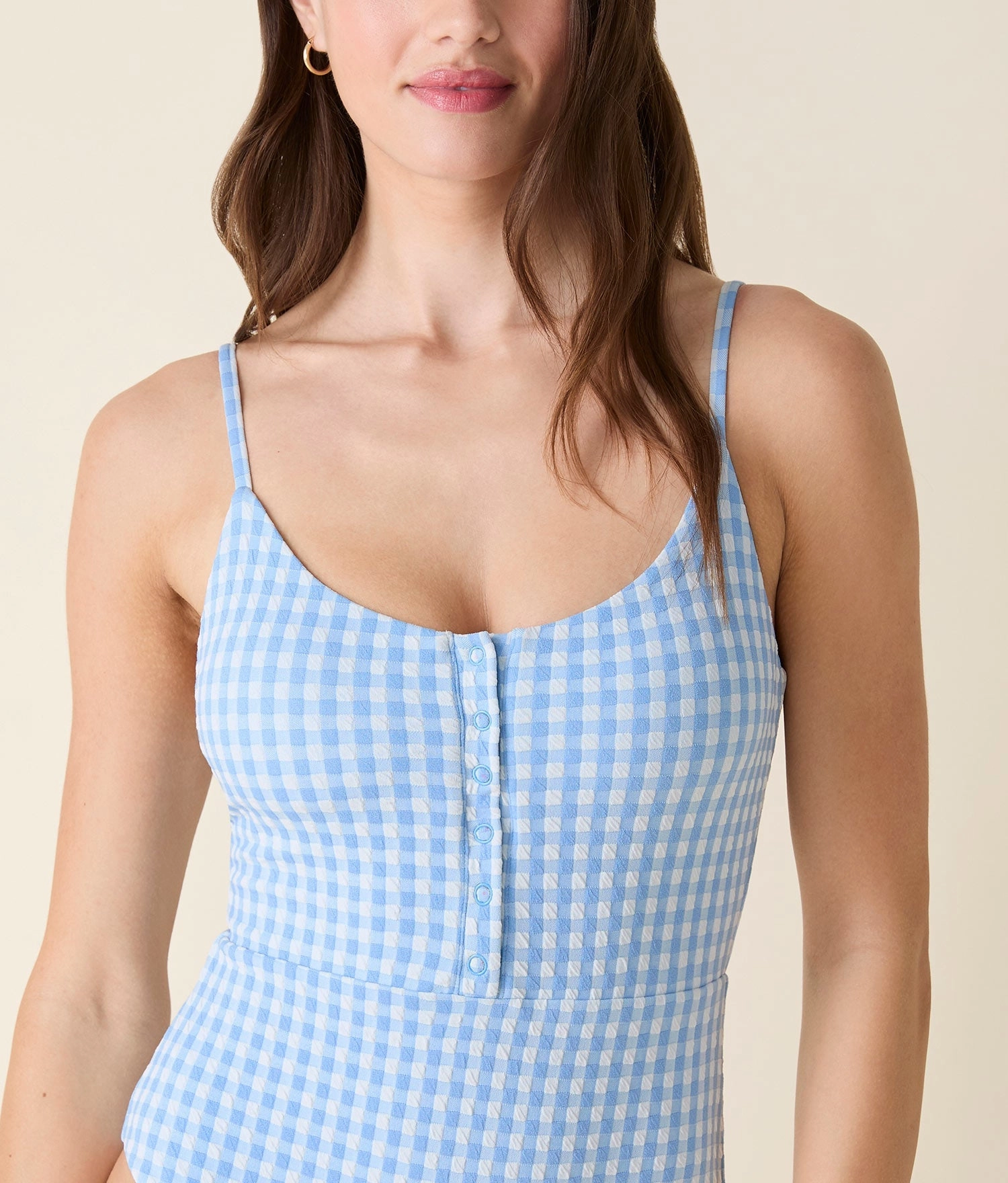 The Snap One Piece - Crinkle Gingham - Sky Gingham - Long Torso