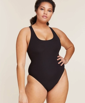 The Tulum One Piece - Ribbed - Black - Long Torso luxury womens swimwear, swimwear for beach vacation