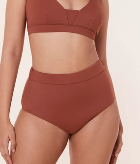 The Wide Band High Waist Bikini Bottom - Eco Nylon - Sequoia classic swimwear for women, everyday swimwear ladies