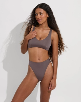 Throwback Bottom - Stormy sleek design swimwear for women, minimalist swim styles
