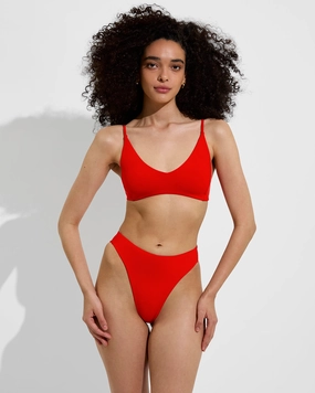 Throwback Bottom - Sweet Chili Heat sleek design swimwear for women, minimalist swim styles