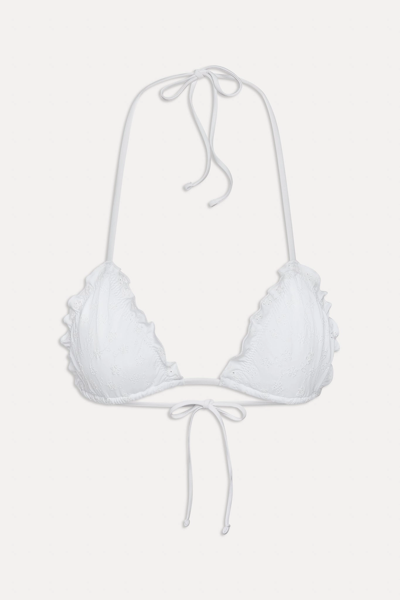 Tidal Eyelet Triangle Bikini Top - Spring Cloud