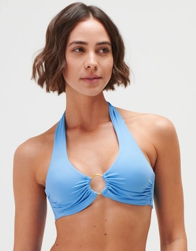 Timeless Underwired Halter Bikini Top - Cerulean full coverage swim tops, cute bikini tops