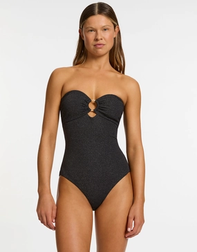 Tirari Nights Bandeau Swimsuit - Black womens resort swimwear, flattering one-piece swimsuits