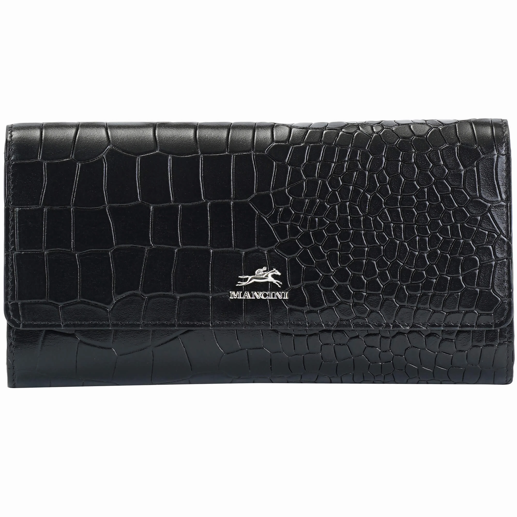 Anti-Theft Wallet Anti-Theft Shoulder Bag Mancini Croco2 WomenS Quad Fold Wallet With Enhanced Rfid Security