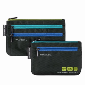 Secure Travel Pouch Bag Set Of 2 Anti-Rfid Organizers