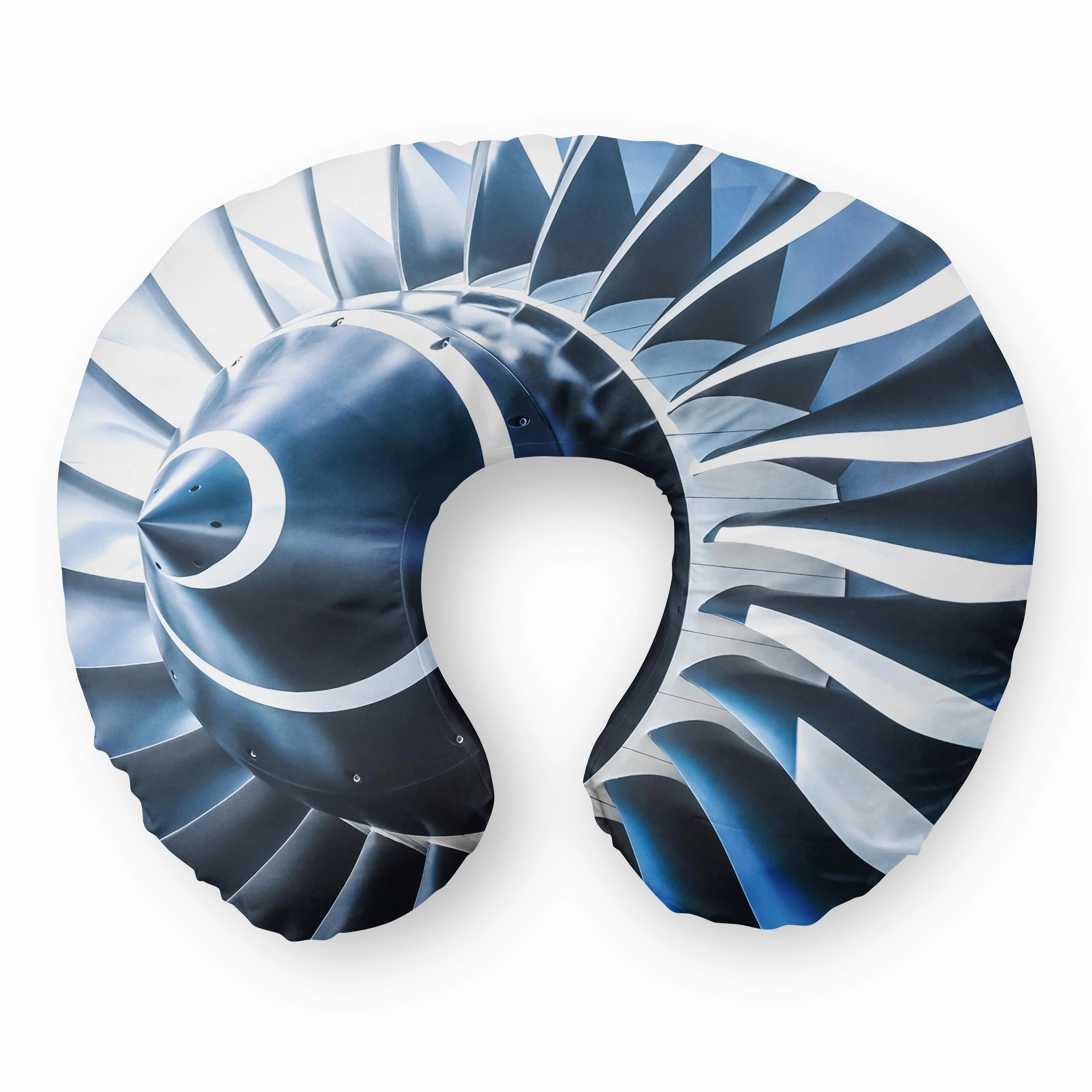 Blue Toned Super Jet Engine Blades Closeup Travel & Boppy Pillows Best Deal Online Special Online Offer