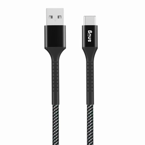 Snug Usb To Type-C Nylon Braided Cable 10W - 1.2 Metre - Black/Silver (Snpw-Cabntycu-B) Daily Hot Deal