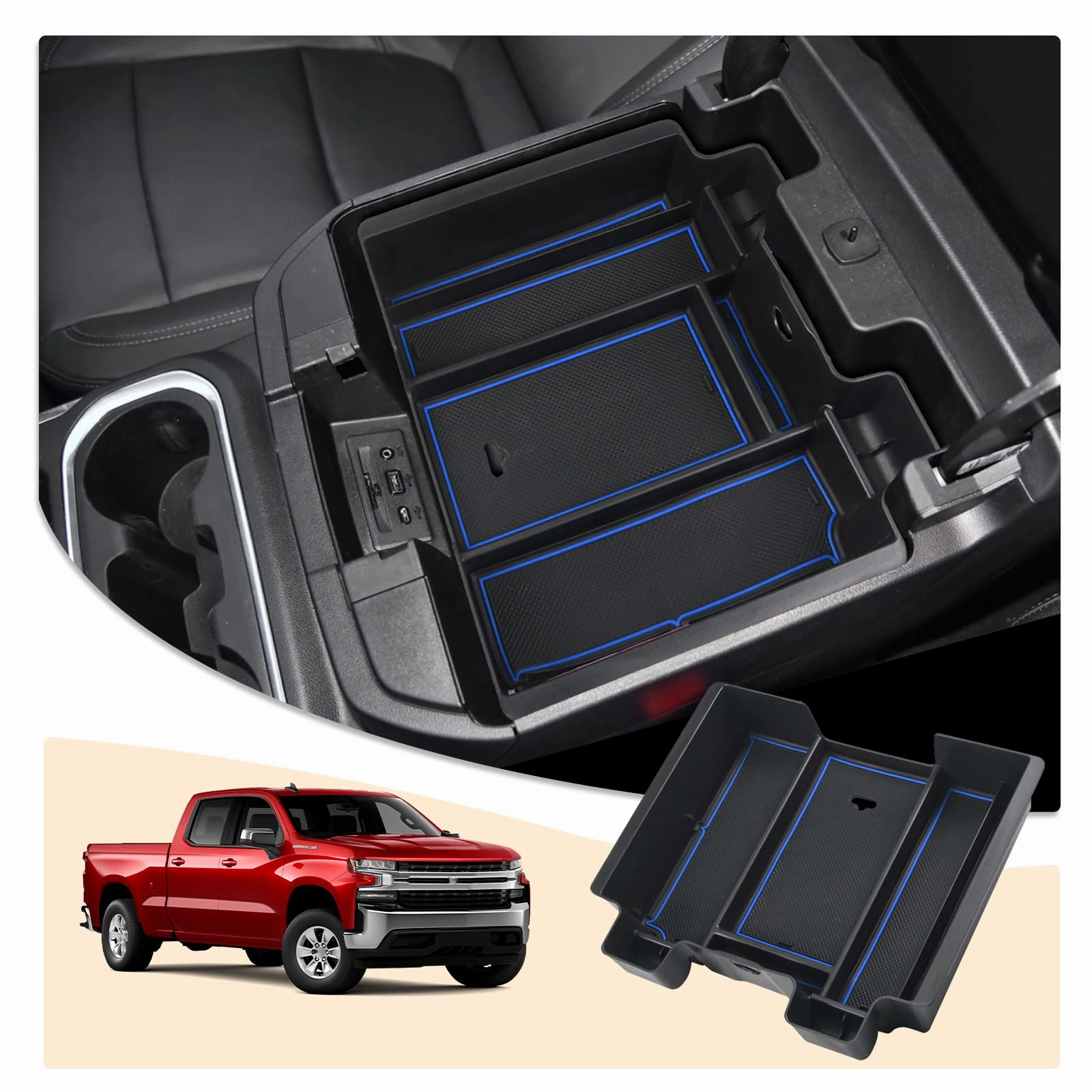 For Chevy Silverado Center Console Organizer Tray 2019 2020 2021 2022 Special Price Today