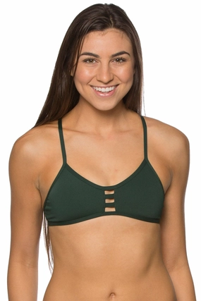 Tomcat Bikini Top - Pine mix and match bikinis, stylish women's bikini options