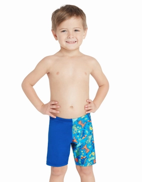 Tots Boys Skaters Mid Swim Jammer - Blue/Multi baby swimwear sets, toddler swimwear with sun protection